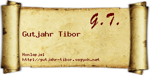 Gutjahr Tibor névjegykártya